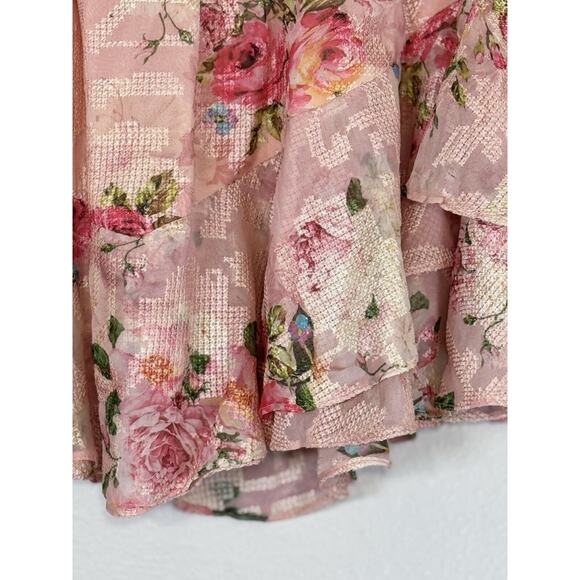 Hemant & Nandita Cross Stitch Skirt Floral Blush Coquette Fairycore Romantic, S - Picture 8 of 12